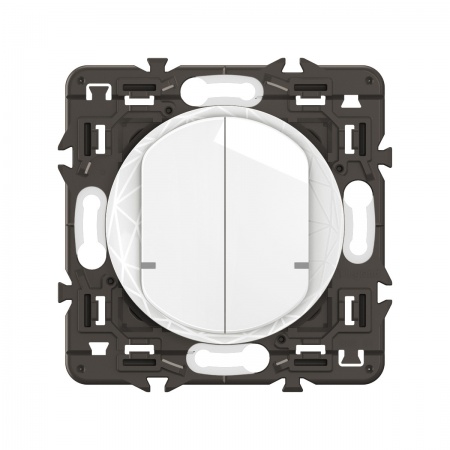 Interrupteur filaire double Céliane with Netatmo avec Neutre - Blanc