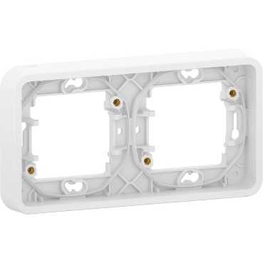 Mureva styl - cadre 2 postes horizontal - encastré - ip55 - ik07 - blanc