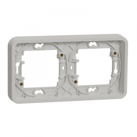 Mureva styl - cadre 2 postes horizontal - encastré - ip55 - ik07 - blanc