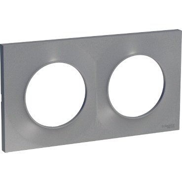 Odace styl, plaque alu 2 postes horiz./vert. entraxe 71mm