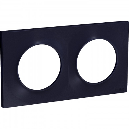 Odace styl, plaque anthracite 2 postes horiz./vert. entraxe 71mm