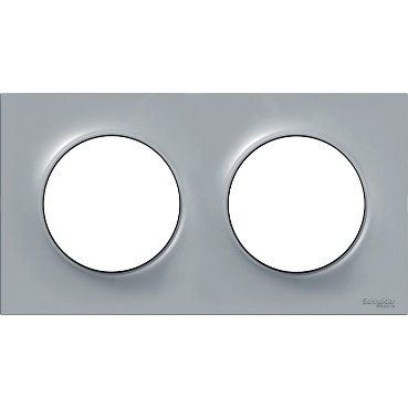 Odace styl plaque gris 2 postes horizontaux ou verticaux entraxe 71mm