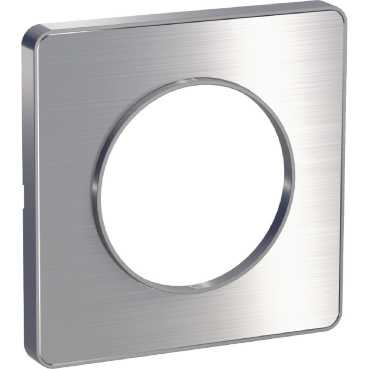 Odace touch, plaque aluminium brossé avec liseré alu 1 poste