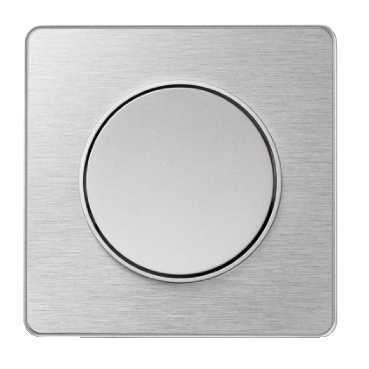 Odace touch, plaque aluminium brossé avec liseré alu 1 poste