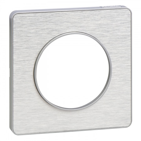 Odace touch, plaque aluminium brossé avec liseré alu 1 poste