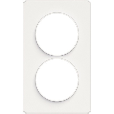 Odace touch, plaque blanc 2 postes verticaux 57mm