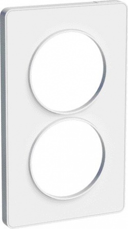 Odace touch, plaque blanc 2 postes verticaux 57mm