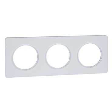 Odace touch, plaque blanc 3 postes horiz. ou vert. entraxe 71mm