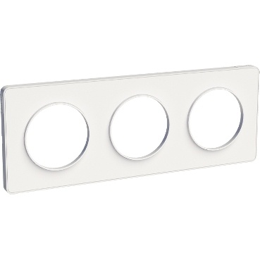 Odace touch, plaque blanc 3 postes horiz. ou vert. entraxe 71mm