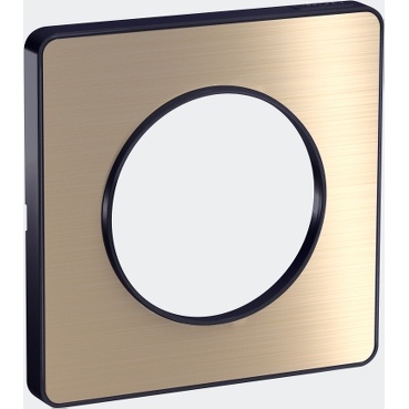 Odace touch, plaque bronze brossé avec liseré anthracite 1 poste