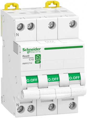 Resi9 XP - disjoncteur modulaire - 3P+N - 10A - courbe C - peignable