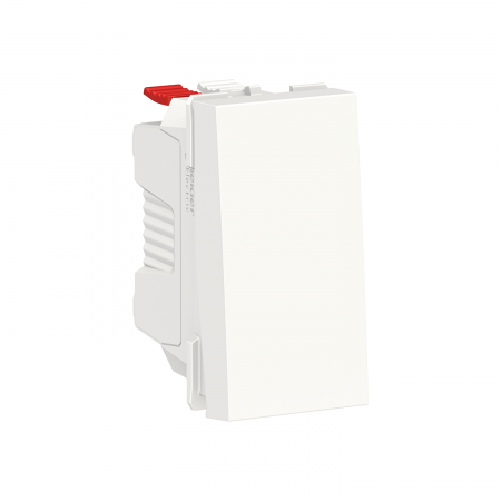 Unica - bouton-poussoir no - 10a - connex rapid - 1 mod - blanc anti - méca seul