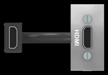 Unica - prise hdmi préconnectorisée - 1 mod - alu - méca seul