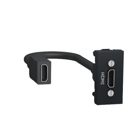 Unica - prise hdmi préconnectorisée - 1 mod - anthracite - méca seul