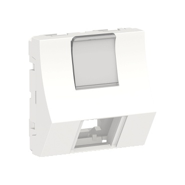 Unica - prise pour 1 rj45 keystone/systimax - 2 mod incliné - blanc - méca seul