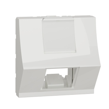 Unica - prise pour 1 rj45 keystone/systimax - 2 mod incliné - blanc - méca seul