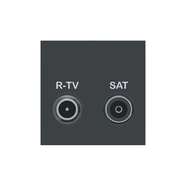 Unica - prise r-tv + sat - individuel - 2 mod - anthracite - méca seul