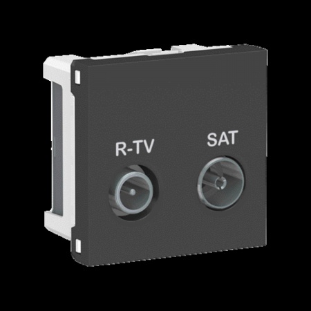 Unica - prise r-tv + sat - individuel - 2 mod - anthracite - méca seul