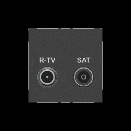 Unica - prise r-tv + sat - individuel - 2 mod - anthracite - méca seul