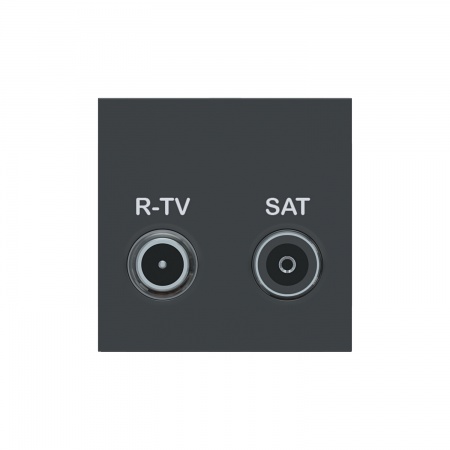 Unica - prise r-tv + sat - individuel - 2 mod - anthracite - méca seul