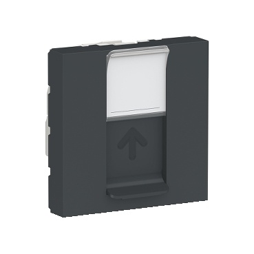 Unica - prise rj45 simple - cat 6 stp - 2 mod - anthracite - méca seul