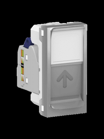 Unica - prise rj45 simple - cat 6a ftp - 1 mod - alu - méca seul