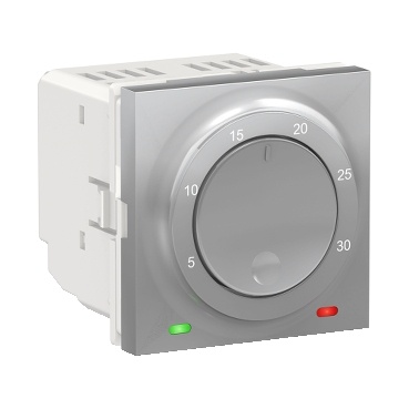 Unica - thermostat chauffage / climatisation - 8a - alu - méca seul