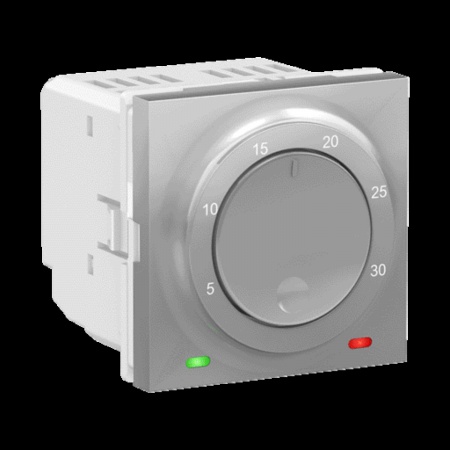 Unica - thermostat chauffage / climatisation - 8a - alu - méca seul